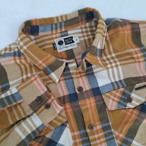 Salty Crew Mens Plaid Flannel Long Sleeve Button Up Shirt XL Brown Pink Blue